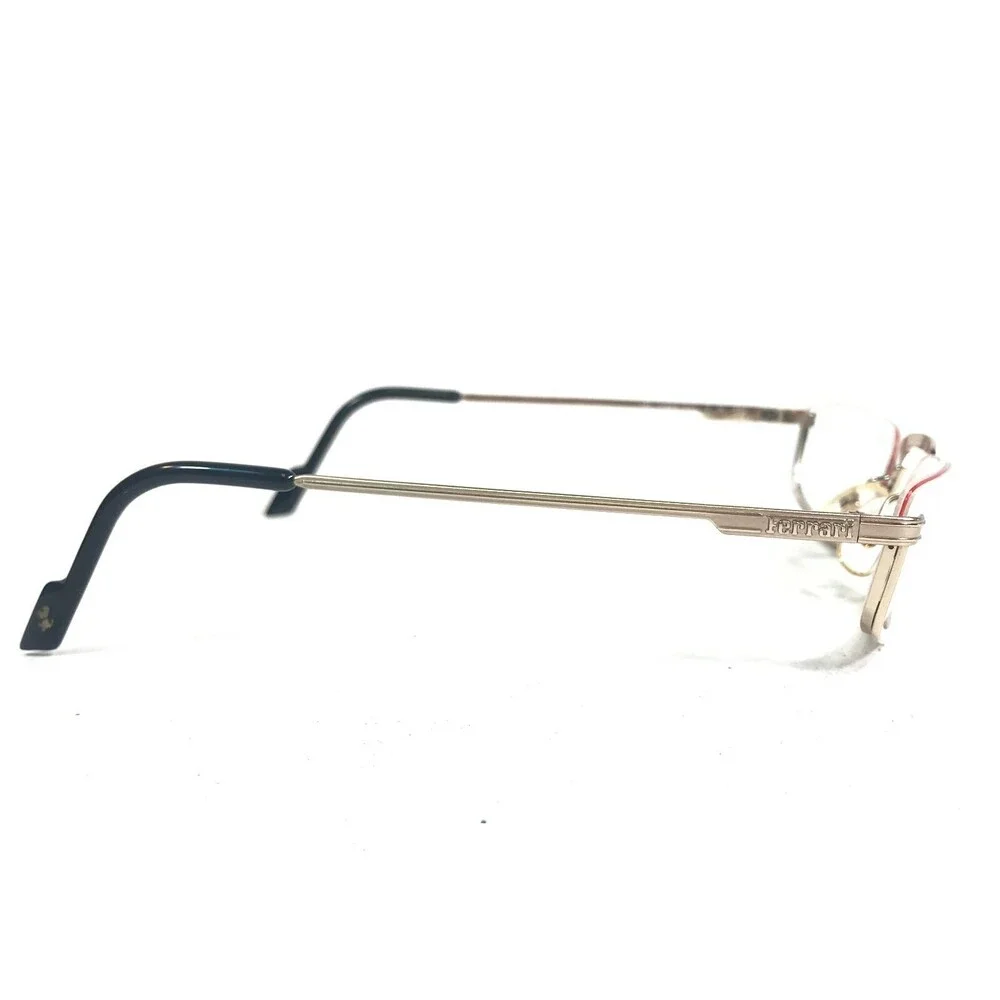 Ferrari F-16 524 Eyeglasses Frames Gold Rectangular Half Rim 54-19-145